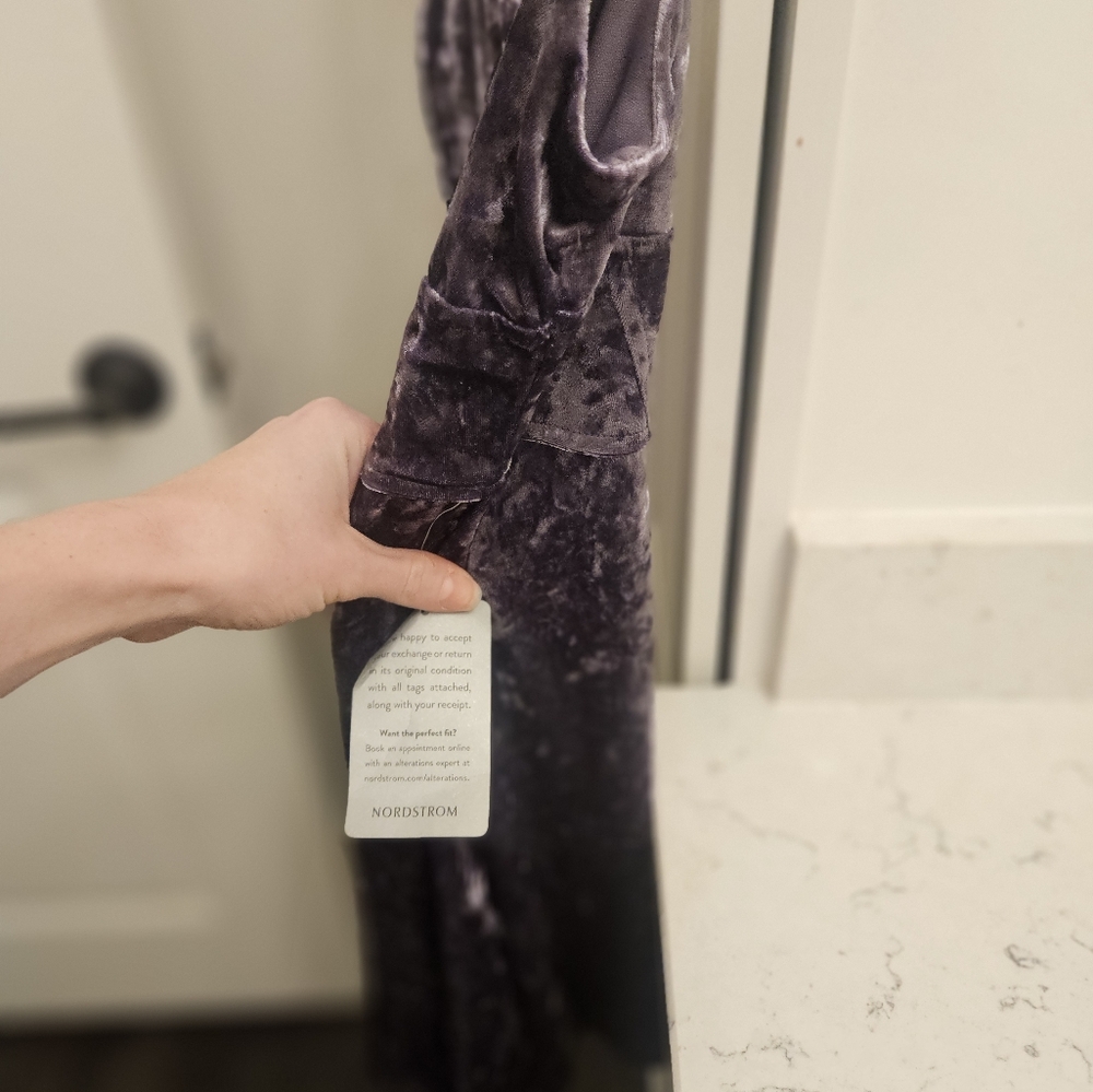 Lush Crushed Velvet Lavender Mini Dress - Picture 5 of 5